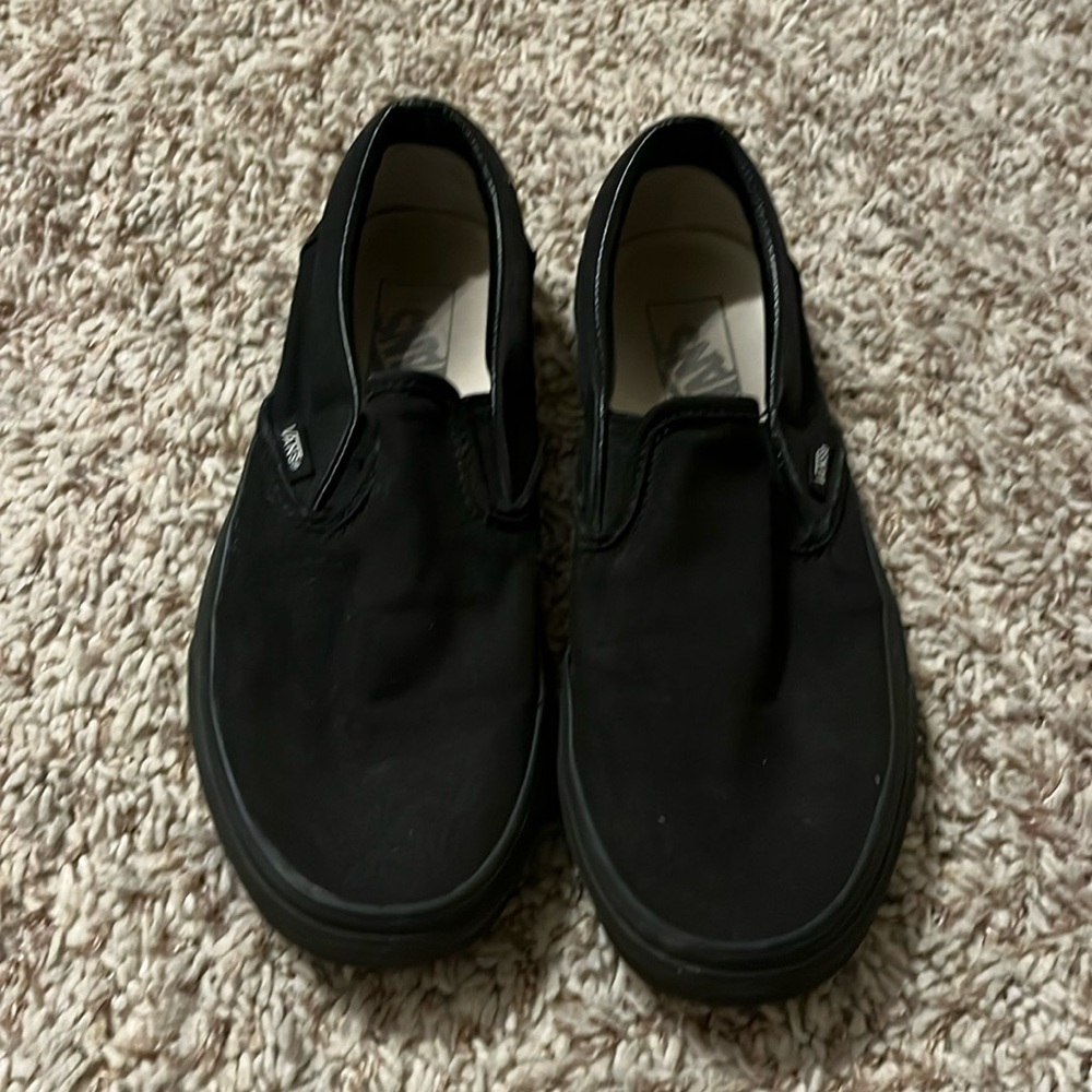 All Black Vans Slip-On Sneakers